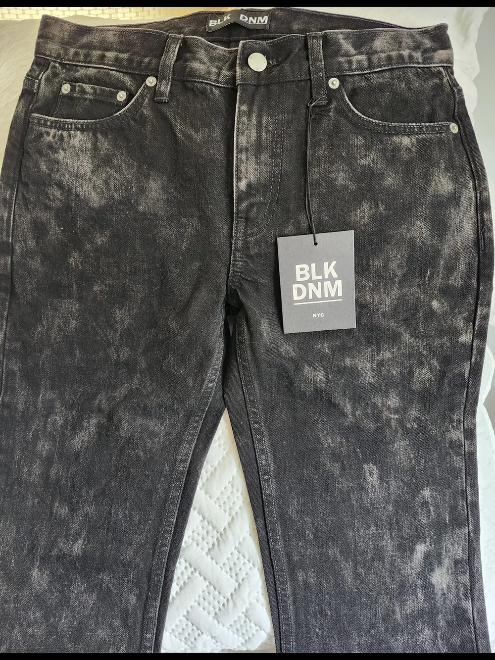BLK DNM Men's Black Acid-Wash Jeans